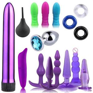 Nxy Anal Plug Set Beauty Items for couples Butt Plug Dildo Vibrator Cock Ring Penies Sleeve Adult toy woman G Spot toys sccessorie251d