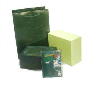 Top Watch Brand Green Original Box Papers Gift Watches Boxar L￤der Bag Card 0 8KG306A