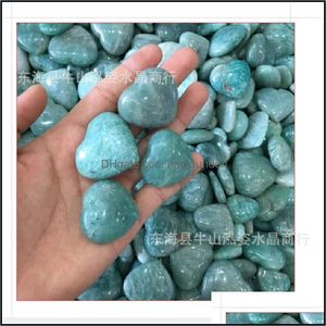 Arts and Crafts Hurtowa 5pcs Niebieski Amazonite Kamienne serce kryształowa biżuteria Making Wedding Return Prezent uzdrawianie 619 S2 Drop dostawa ho otzid