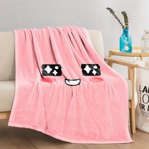 Filtar söt rosa tecknad dekorativ filt sängkast på sängen boho kast fluffig mjuk cabriolet soffa fleece anpassad nordisk