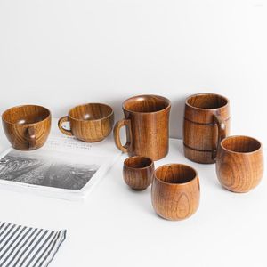 Canecas hemu vida de madeira estilo japonês de barriga grande faz chá de café com leite com madeira alça de água xícara de escritório em casa Drinkware