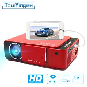 プロジェクターTOUYINGER T6ポータブルHD LEDプロジェクターAndroid WiFiオプションのビデオビーマーサポート4KフルHD 1080pホームシアターシネマT221216