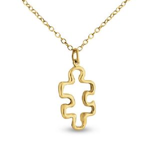 Contorno vuoto puzzle pezzi collana di consapevolezza dell'autismo preventivo da mentore matto di insegnante di insegnante amici dono minimalista significativo