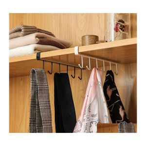 Hooks Rails SWT Kitchen Organizer Hanging Rack Holder 2021 Fashion 6 Metal Under Shelf Mugg Cup Cupboard Drop Delivery Home Garden Dhyud
