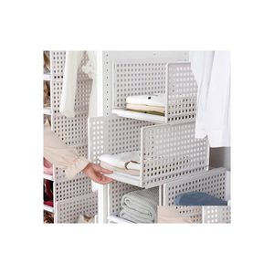 Storage Holders Racks Stackable Wardrobe Closet Organizers Basket Plastic Der Foldable Cloth Shee Rack Layered Separator Ders Asse Dhlxm