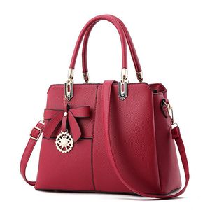 HBP Tragetaschen Handtasche Geldbörse Damen Handtaschen PU Leder Umhängetasche Dame Geldbörsen Weinrot Farbe 1054