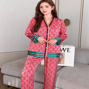 Casa Vestuário Net Pijama Vermelho Feminino Verão Novo Estilo Manga Curta Seda Cardigan Coreano Gelo Tamanho Grande Roupas para Casa Audlts Terno Vendas Diretas da Fábrica