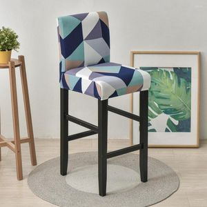 Chair Covers Elastic Bar Stool Cover Home Dining Room Seat Geometric Style Restaurant El Decor Washable Easy 1pc