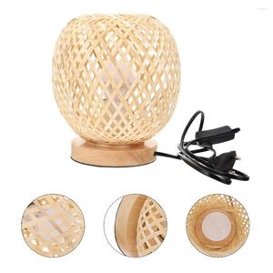 Table Lamps 1pc Bamboo Chinese Style Handmade Wooden Bedroom Bedside Lights Vintage Living Room Decoration Desk