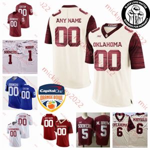 Męskie Custom Oklahoma Sooners Football 40 Ethan Downs Kelvin Gilliam Kevonte Henry Darius Graham Halton Jeffery Johnson Cedric Roberts zszyte koszulki