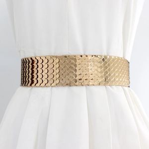 Moda Scales Elegantes Gr￣os Mulheres Bel￩m Corrente Anel Dourado Fivela Decorativa Cintos para Cintos de Designer de Vestidos