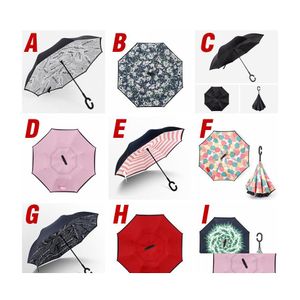 Parasol mticolor odwrotny parasol dłoń darowizny podwójny tkanin