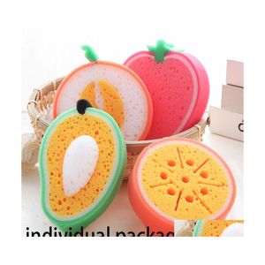 Sponges Scouring Pads Fruit Thickened Sponge Wi Pad Mtifunctional Decontamination Cleaning Dishwashing Drop Delivery Home Garden H Dhhsi