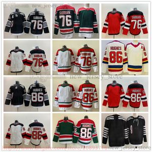 Movie College Hockey su ghiaccio indossa maglie cucite 76PKSubban 86JackHughes Blank Green White Red Black maglia da uomo