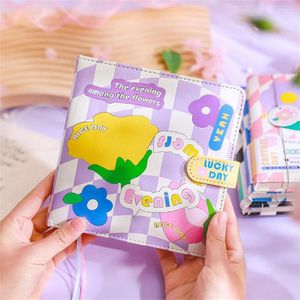 Leather Cover Notebook Kawaii Diary Journal Students 2022 Daily Planner 160 Sheet Paper Korean Stationary