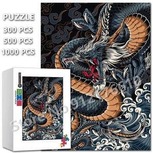 Pinturas chinesas dragão quebra -cabeça de dragão 1000 para adultos Educação de madeira de madeira Toys Toys infantis Presentes de adolescentes