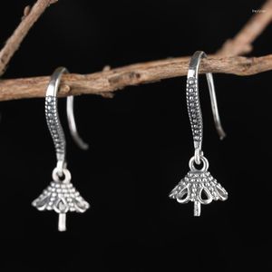 Stud￶rh￤ngen Art Nouveau Sterling Silver 925 Women Hook Semi Mount Retro Vintage Fine Jewelry for Pearl Round Bead Setting