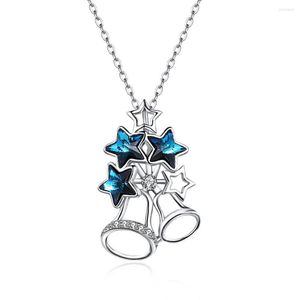 Pendants Christmas Bell Pentagram Pendant LEKANI Crystals From Necklace 925 Sterling Silver Classic Gifts Wedding Jewelry