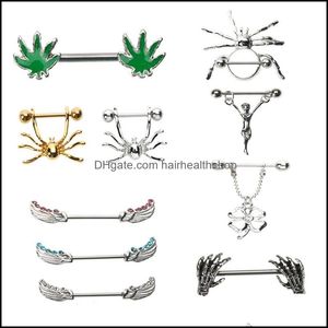 Body Arts Stainless Steel Chain Nipple Piercing Weight Bars Tepel Jewelry For Birthday Gift Women Girl Drop Delivery Health Beauty T Dhjff