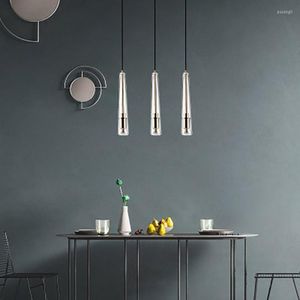 Pendellampor nordiska kreativa en-huvud glas restaurang liten lampa modern sovrum sovrum bar konformad hang ljus