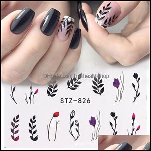 Nail Art Kits Easy To Use Various Fashion Simple Summer Flower And Leaf Decoration Stickers Water Stickernail Drop Delivery Health Be Dhlt9