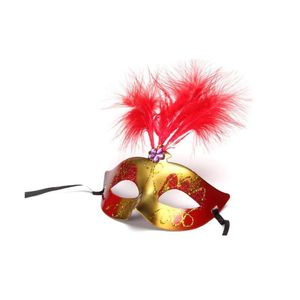 Parti Maskeleri Maske Gold Glitter Venetian Unisex Masquerade Plastik Yarım Yüz Cadılar Bayramı Mardi Gras Kostüm Oyuncak 6 Renk Dam De Dhu1z