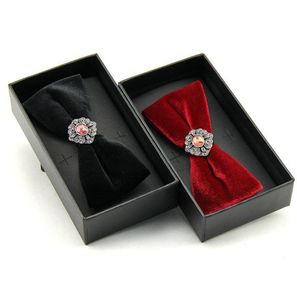 Trendy Bowtie Diamond Bow Ties dla mężczyzn nylon motyl impreza weselna Business Rekrut Master Neckodear Black Red5056781