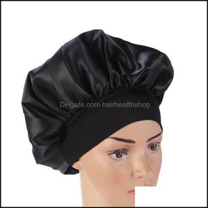 Wig Caps 1Pc Nightcap Long Hair Soft Smooth Adjustable Wide Side Size M Slee Cap Rubber For Home Salon Drop Delivery Products Accesso Dhokx