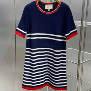 Casual Dresses designer Women Classic Knit Dress Fashion Letter Pattern Summer Short Sleeve High Quality Womens Clothing 6E1X