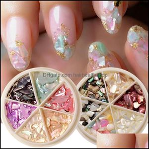 Nail Art Decorations Abalone Shell 3D Decoration Threensional Half Pearl Small Irregar Beads Diy In Wheel Accessoriesnail Drop Deliv Dhxrv