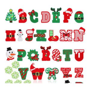 Sybegrepp Tools Christmas Element Letter Brodery Santa Claus Xmas Tree Alphabet Iron Ones For Clothing Bags Shoes Diy Drop Dhqep