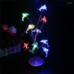 Night Lights Beautiful Floral Light Dolphins/apple Ice/Pear Flower/Peach Blosso LED Table Lamp Home Festival Decoration