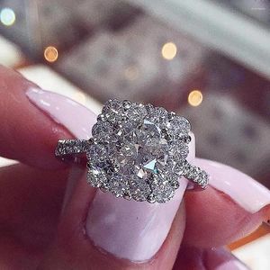 Eheringe Caoshi ￤sthetischer Brautring Schillernde Kristall zarte elegante Damen -Verlobungszubeh￶r versprechen zeitlosen Schmuck