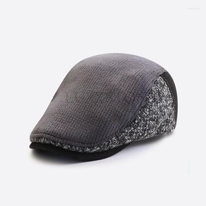 Berets Gestrickte Wolle Sboy Caps Für Männer Retro Gatsby Hut Winter Warme Hüte Männlich Knochen Boina Golf Entenschnabel Visier Ivy