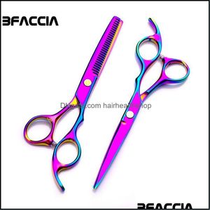 Scissors Shears 6 Inch Cutting Thinning Styling Tool Hair Stainless Steel Salon Hairdressing Regar Flat Teeth Blades Drop Delivery Dhafq