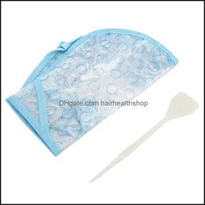 Wig Caps 2Pcs/Set Hair Dyeing Cap Add Hook Brush Coloring Highlighting Tinting Er Protector Diy Home Use Pro Salon Styling Tools Dro Dhpyy