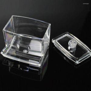 Smyckespåsar Akryl Makeup Organisator Cotton Pads Aquare Container Swab Sticks Make Up Cosmetic Plastic Storage Boxes