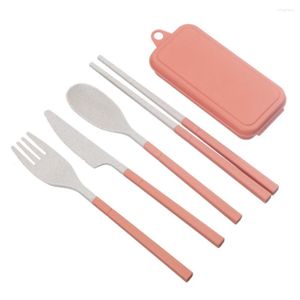 Conjuntos de utensílios de jantar 4pcs/conjunto de talheres de viagem Faca de faca portátil Faca de cozinha de estudante mesa de jantar de talheres de cozinha