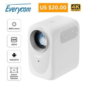 Projetores Everycom R11 Android Projector FHD 1080p Home Theater Cinema 8000 Lumens LED Vídeo 4K Beamer 5G WiFi Bluetooth HDR10 Projecores T221216