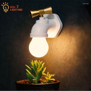 Nachtlichter, kreativer Wasserhahn mit Sprachsteuerung, USB-Aufladung, LED-Wandleuchte, Heimdekoration, Nachttisch, Schlafzimmer, Flur, Veranda, Treppe