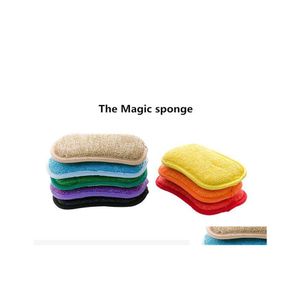 Cleaning Cloths Bear Home Magic Sponges Kitchen Cleanings Brush Microfiber Scrubbing Dish Accessories Inventory Wholesale Drop Deliv Dh7Hr