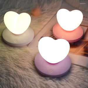 Night Lights LED Lamp Desk Light Love Heart Holiday Battery Rechargeable Baby Bedroom Bedside Kids Birthday Gifts Bar