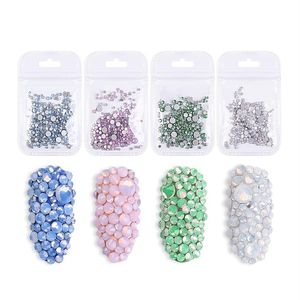 SS04-SS20 Mixed Size Opal White Crystal Nail Art Rhinestones Decorashion for False Tips Manicure Stone Accessories F574305e