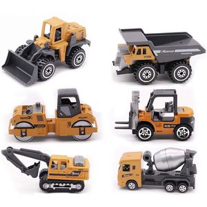 Diecast Model Cars 6Pcs Lega Edilizia Ingegneria Veicolo Giocattoli Escavatore Trasporto Pesante Camion Mixer Set Drop Delivery Regali Dh8Uw