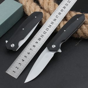 1Pcs C6920 Flipper Folding Knife 8Cr13Mov Gray Titanium Coating Drop Point Blade G10 with Stainless Steel Sheet Handle Outdoor EDC Pocket Folder Knives