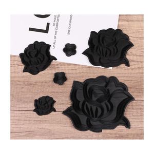 Pojęcia szycia narzędzia szycie lub żelazne chłodne czarna róża różna rozmiar kwiat haftowane aplikacje do ubrań kurtki czapki buty d dhhhi