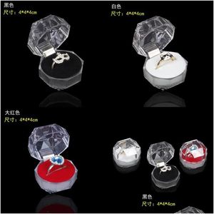 Boîtes de bijoux Boîte de mode délicate en acrylique pour bracelet anneau Perles de boucles d'oreilles Pins Pins Haltres Affichage Emballage 105 m2 Drop D DH9AA