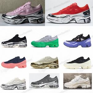 RAF Simon Ozweego Sıradan Ayakkabı Tıkınmış Metalik Gümüş Originaller Şok roller Erkekler Kadın Klasik Spor Ayakkabı Siyah Pembe Kırmızı Dorky Trainers Açık