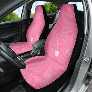 Capas de assento de carro rosa groovy retro boho ondas fofas para veículos mulheres conjunto de 2