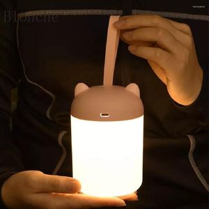 Lampade da tavolo Cute Touch Luce notturna USB ricaricabile Protezione per gli occhi del bambino Luci da scrivania Lampada da comodino portatile a LED per l'illuminazione della stanza